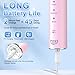 JTF Sonic Electric Toothbrush for Adults, 2 Hours Fast Charge for 45 Days, 8 Brush Heads, 5 Modes, 2-Min Timer, IPX7 Waterproof Rechargeable Toothbrushes for Home Travel(Pink)