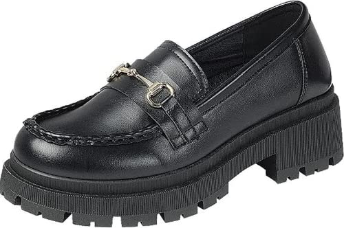 Image of Forever Link Womens Slip On Loafer Chunky Chain Platform Heel