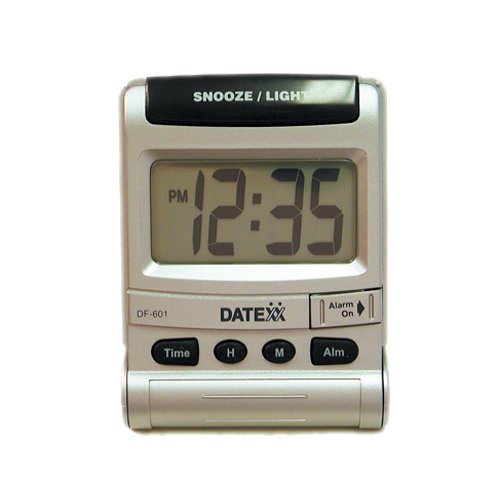 Datexx Travel Alarm Clock with Flip Cover and Stand