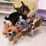 22cm Französische Bulldogge Kuscheltier,Niedlich Französische Bulldogge Stofftier,Simuliertes Tier Hund,Kindliche Gesellschaft Trost Stofftier Spielzeug Geschenke für Jungen Mädchen (Hellbraun)