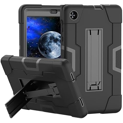 Koolbei Soatuto for Alcatel Joy Tab 2 TCL 9038S Tablet Case Shockproof Kids Friendly Rugged Sturdy Armmor Built-in KickStand 2020 Model 9032Z 9048S 8 inch-Black Cover