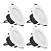 LE 4 Pack 8W 3.5-Inch LED Recessed Lighting, 75W Halogen Bulbs Equivalent, Not Dimmable, LED Driver Included, 400lm, Warm White, 3000K, 90° Beam Angle, Recessed Ceiling Lights, LED Downlight