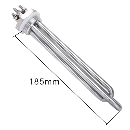 DERNORD Heizelement 48V 600W 1 Zoll DN25 BSP Heizstab Edelstahlflansch with Silikonring Doppel U Typ