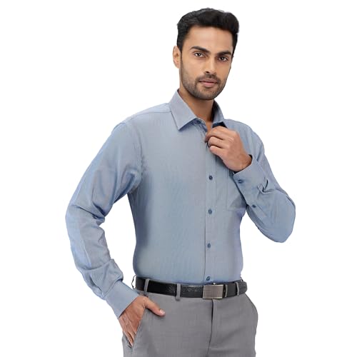 Image of Park Avenue Regular Fit Pure Cotton Structure Pattern Ainsley Collar Formal Shirt