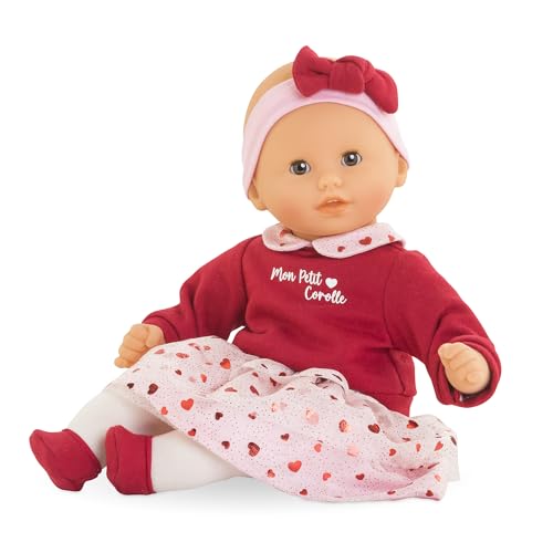 Corolle Margaux Petals - 12 Soft Boy Baby Doll with Vanilla Scent Pink and Red Hearts Outfit & Sleeping Eyes for Girls Ages 18 Months+ Cute Reborn Realistic Baby Dolls for 2 Year Old Girls
