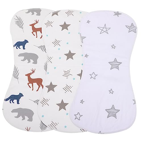 3 Pcs Baby Burp Cloths Set Absorbent Cotton Burping Rags for Newborns Soft and Gentle for Boys and Girls for Feeding and Spit Up Random Style