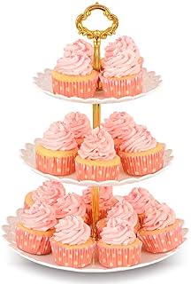 NWK 3-Tier Cupcake Stand Plastic Dessert Tower Serving Tray for Wedding Birthday Autumn