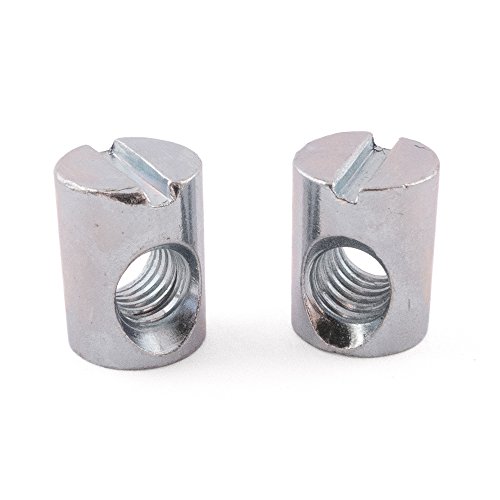 Cruz Dowel Barril Tuercas, bañado en Zinc, Off agujero central, M6 x 13, paquete de 50