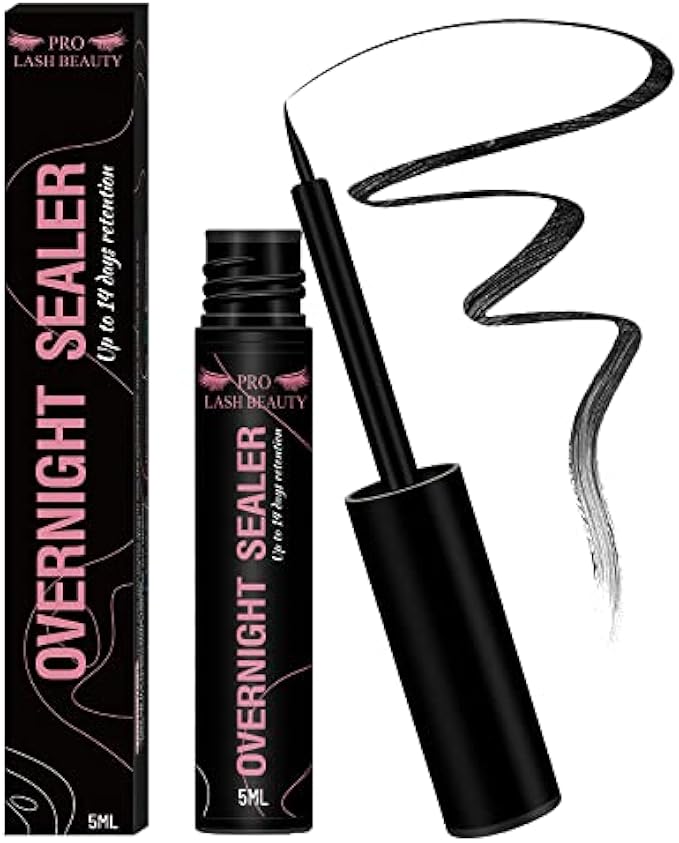 Lash Clusters Overnighter Lash Sealer for Cluster Lashes DIY Lash Extension Overnight Sealer Extend Lash Wear Up to 14 Days Lash Sealer Long Lasting Easy to Remove 5ml Black