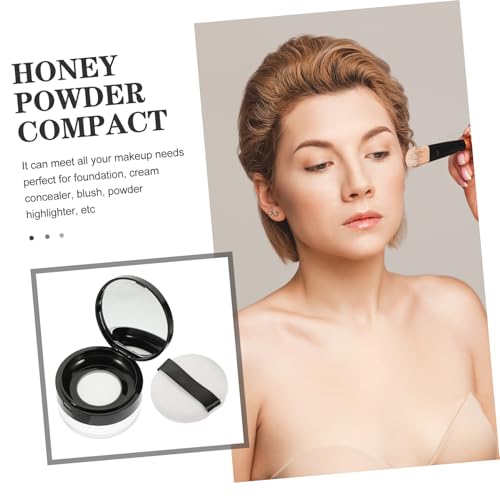 KITANDOVE スリッシュ翻盖散粉盒 携帯用フェイスパウダー容器 軽量コンパクトトラベルケース パフ付きメイクアップパウダーホルダー