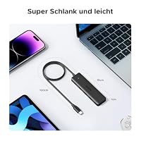 UGREEN USB-C Hub,4 Port USB 3.0 Hub, Verlängerungskabel(ohne Ladeleistung), Datenübertragung 5 GBP/s,USB Splitter für Typ-C MacBook, Mac Pro, iMac, Surface, Flash Drive, Tastatur, Maus (100cm) – Ansicht 5