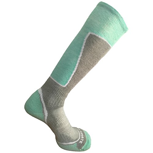 Ultimate Socks Womens Midweight Merino Wool Ski Snowboard Warm Socks Aqua Medium 7-9.5 #TOP2
