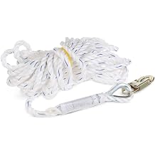 Peakworks Standard Vertical Lifeline - Polysteel 5/8" Rope with Snap Hook - Industrial, Construction, Roofing, Recreational Fall Protection - ANSI & OSHA Compliant Available in Multiple Lengths