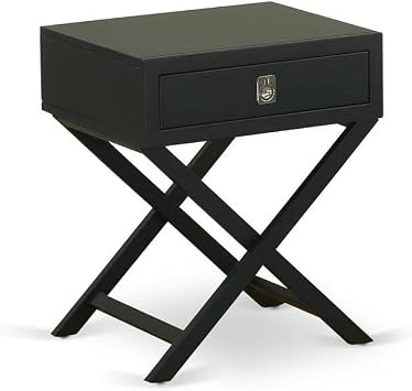 East West Furniture HANE11 One Pc Gorgeous Hamilton Small Rectangular Table with Drawer, 1-Pack, Black Finish