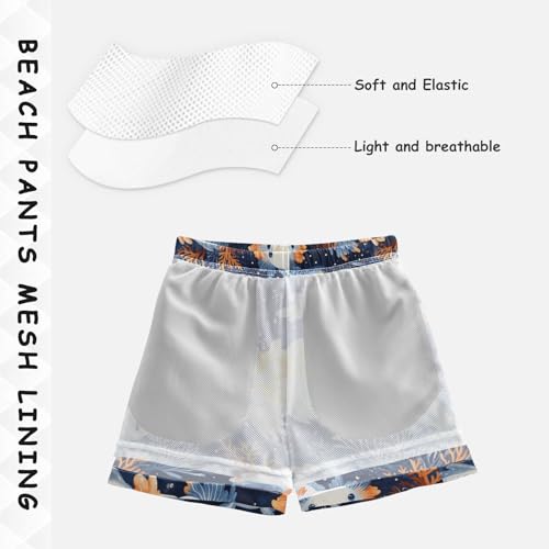 Pigsaly Boys' Swim Board Shorts Featuring Pink Fish Corlas Boy's Swim Trunks Kids Swimwear 4T4