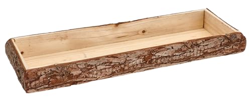 Meinposten Tablett Holz Natur Baumrinde Dekobrett Holztablett Schale...