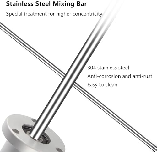 Stainless Steel 3/4HP Automatic Paint Mixer, 100 Gallon Pneumatic Stand Mixer with Support Hanger, Ideal for Ink, Paint, Coating & Glue Mixing