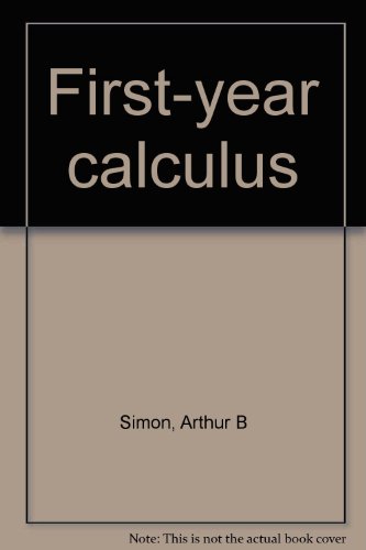First-year calculus B0000CNLEJ Book Cover