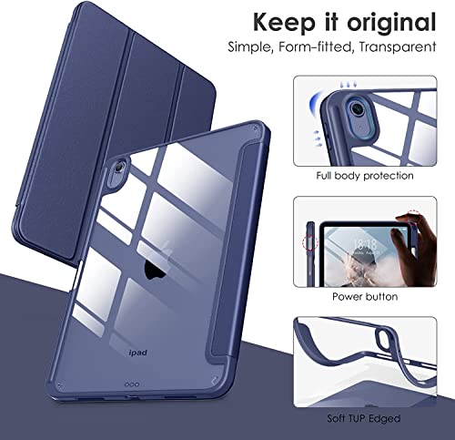 Image of ProElite Case Cover for Apple iPad (A16) 11th /10th Generation (2025 /2022), Transparent case Cover with Pencil Holder for iPad 11th /10th Gen 2025 /2022, Dark Blue