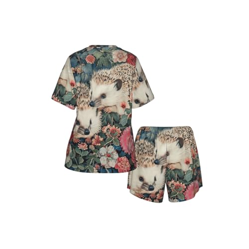 Estampado floral de erizos lavable y resistente para confección de ropa de bebé 6