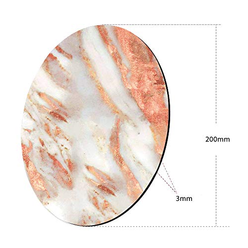 Galdas Mouse Pad Mousepad Round Samll Mouse Pad Cute Mouse Pads Rubber Base Mouse Pads For Kids Computers Laptop (7.8 X 0.12 In) (Rose Gold Marble) #TOP1