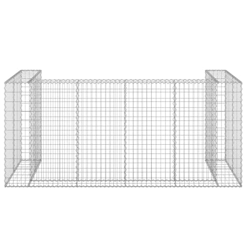 Gabion Wall for Garbage Bins Galvanized Steel Mesh Basket 100\"x39.4\"x43.3\" Outdoor Trash Can Enclosure Waste Container Enclosure Residential Bin Surround - Thumbnail 5