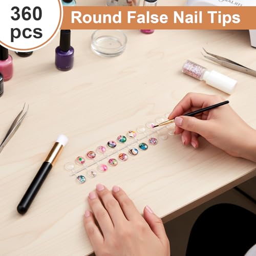 Andibro 360pcs Clear Nail Polish Swatch Dots with Adhesive Stickers, Transparent Plastic Display Tips for Gel Polish Color Sample Nail Art Salon Supplies - Image 4