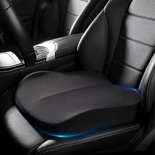 KAYBTNT Cojin Asiento Coche Conductor, Cojin Coxis Ortopedico Ergonomico, Cómoda Espuma Viscoelástica, Cojin Elevador Coche Adulto, para Silla de Oficina, Silla Gaming, Silla de Ruedas, Camión,Negro