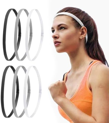 Fascia Capelli Sportiva Antiscivolo - Per Yoga, Fitness E Corsa - Set 3 Colori (Nero, Bianco, Grigio) - Foto 10