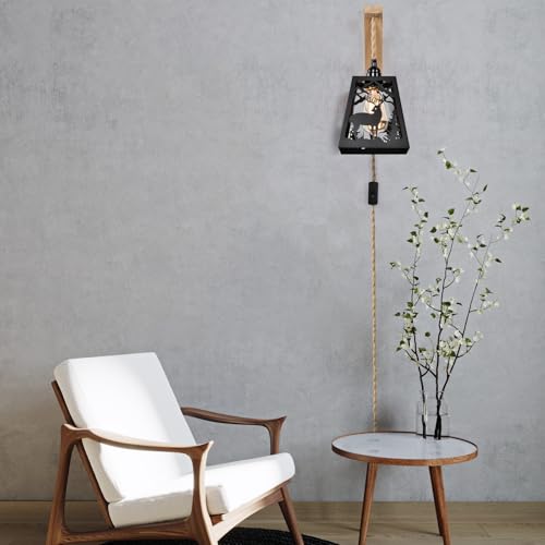 Plug-in-Wall-LightDeer-Matte-Metal-Wood-Shelf-Bracket-Rustic-Wall-SconcesBlack-Farmhouse-Wall-Sconces-Set-of-TwoVintage-Wall-Light-Fixtures-IndoorWall-Lamps-for-BedroomBedsideLiving-Room Plug in Wall LightDeer Matte Metal Wood Shelf Bracket Rustic Wall SconcesBlack Farmhouse Wall Sconces Set of TwoVintage Wall Light Fixtures IndoorWall Lamps for BedroomBedsideLiving Room