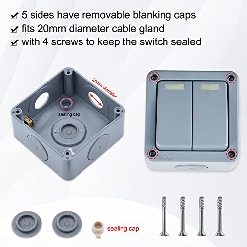 Superink ZJHO035-1PK/CA124 Waterproof Outdoor Light Switch thumb #3