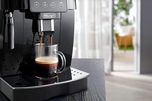 De'Longhi Magnifica Start ECAM220.22.GB, Automatyczny ekspres do kawy z dyszą do spieniania mleka, 4 napoje dostępne jednym przyciskiem, panel sterowania Soft Touch, 1450 W, czarny