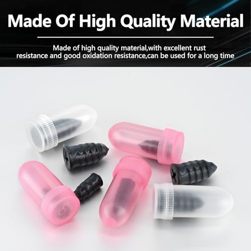 Image of 60 Pcs Tire Repair Rubber Nails,Vacuum Tirerepair Kits Spiral Rubber Screws,Fast Self-Service Tire Repair Tools Kits for Car Motorcycle Bike Truck,Tires Plug Kit (30 S+30 L)