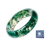 WHITESTONE JEWELRY CO. Maya Stone Ring Collection | Natural Stone Band for Women and Men | Stackable Ring | 6mm Wide (Carmela - Moss Agate, 7)