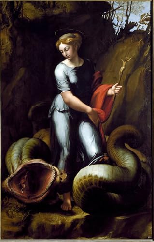 Impresión de alta fidelidad Santa Margarita de Rafael en óleo moderno