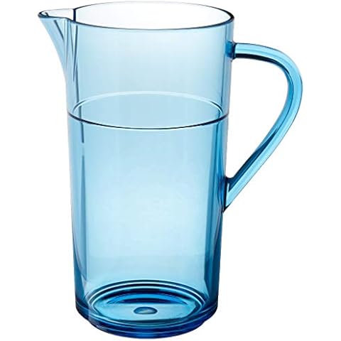 Drinique SRV-PT-BLU-1 Unbreakable Tritan Stackable Beverage Pitcher, 64 oz. (1 Piece), Blue Cover