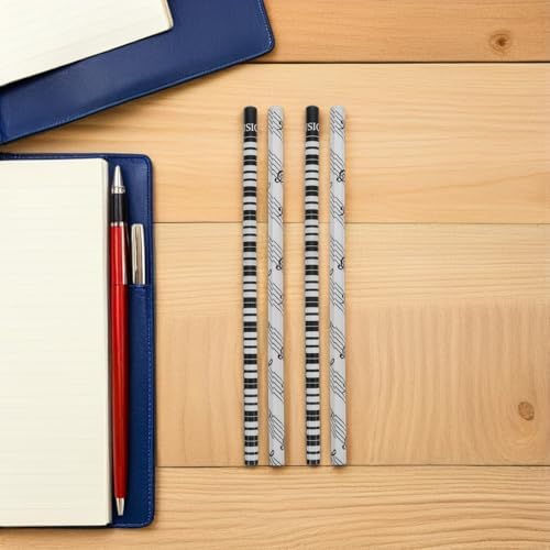 Mikikit 20 Adet Ahşap Müzik Temalı Altıgen Nota Kalem Seti Yazma ve Çizim İçin Doğal Malzeme Okul ve Parti Hediyesi Erkek Kız ve Sanatçılar - Görsel 6