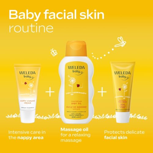 Weleda Baby Oil with Calendula, Cradle Cap, Dry Scalp, Fragrance Free, Dermatologically Tested, Gentle Protection, 100% Certified Natural, 200 ml