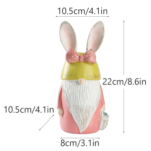Nains de jardin d'extérieur avec oreilles de lapin mignon pour Pâques