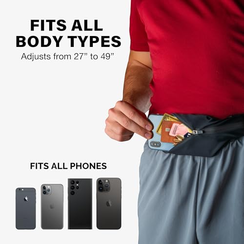 back bay slim running belt for women amp men fits all phones runners fanny pack for men money belt running gear gift waist bag workout gear iphone runner39s phone holder waist pack
