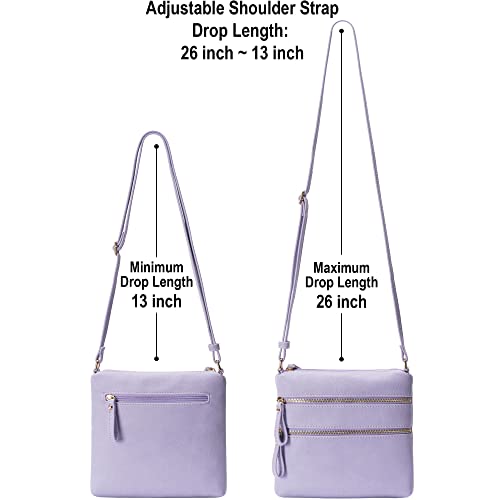 Image of Solene Small Multi Zipper Pocket Crossbody Bag with Adjustable Strap, Lightweight Travel Purse, Daily Small Messenger Pouch