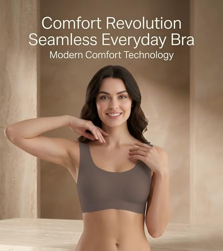 Image of DClub Comfort Revolution Seamless Bra Easy lite Full-Coverage Wireless Everyday Bra with CloudSoft Comfort with Removable Pad.