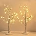 Produktbild 2 kleine Birkenzweig-Baumlichter mit 24 warmweißen LEDs, batteriebetrieben, Tischdekoration für Weihnachten, Zuhause und Party, Hochzeit (60 cm)