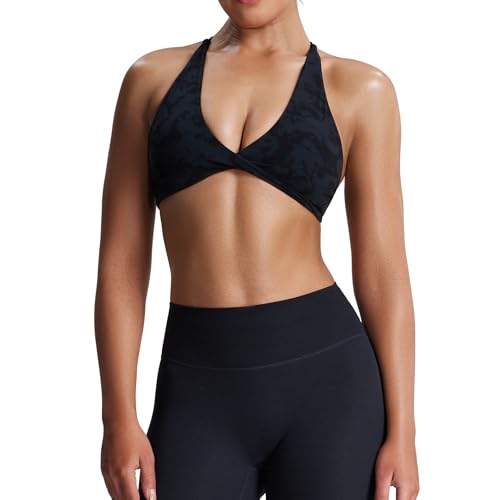Image of Aoxjox Women's Workout Sports Bras Fitness Metamorph Sienna Twist Bra Yoga Crop Tank