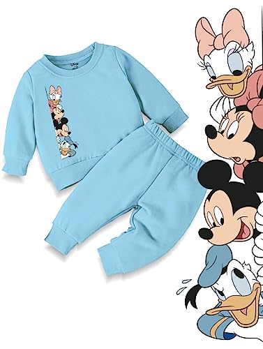 Image of Minicult Kids Cotton Co-ords Full Sleeve Sweatshirt and Pant Set with Character Print