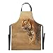 AQQA Grand Tigre Mâle Nature Habitat Tigre Chef Grill Tablier Pour Hommes Réglable 88x68cm Tablier Goutte D'eau Tabliers De Cuisine Pour Hommes Pour Hommes Femmes