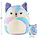Squishmallows Original 8-Inch Felexine The Rainbow Fox - Official Jazwares Plush - Collectible Soft Squishy Fox Stuffed Animal Toy - Add to Your Squad - Gift for Kids, Girls & Boys