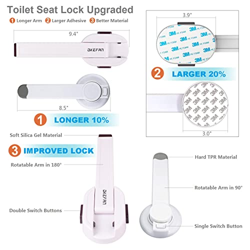 Toilet Locks Baby Proof - Okefan Toilet Seat Lock Child Safety For Toddlers Adhesive Kids Proofing Toilet Lid Lock Easy To Install No Drill Needed (1) #TOP5