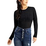 GUESS Women's Long Sleeve Nina Logo Stretch Bodysuit, Jet Black, Small