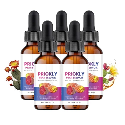 Organic Prickly Pear Seed Oil, Natural Cold-Pressed Prickly Pear Oil for Face, Body & Hair Rich in Vitamins & Antioxidants for Reduces Fine Lines, Deep Moisture & Skin Rejuvenation (5)
